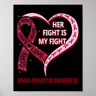 Fight Is My Fight Brain Aneurysm Awareness Ribbon Poster