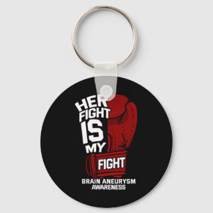 Fight Is My Fight Brain Aneurysm Awareness Support Keychain