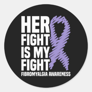 Fight Is My Fight Fibromyalgia Awareness 1  Classic Round Sticker