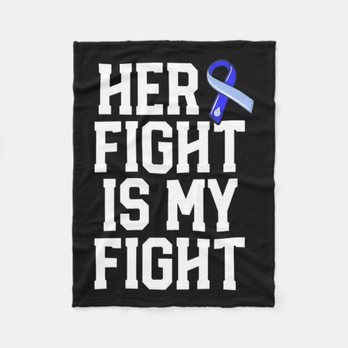 Fight Is My Fight Hydrocephalus Awareness Blue Rib Fleece Blanket