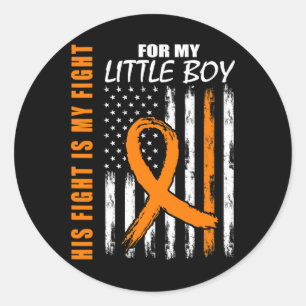Fight Is My Fight Little Boy Son Leukemia Awarenes Classic Round Sticker