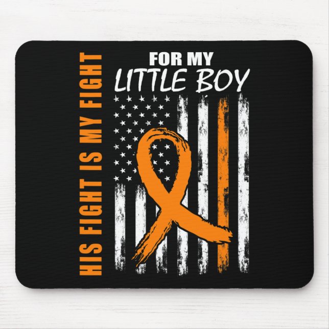 Fight Is My Fight Little Boy Son Leukemia Awarenes Mouse Pad (Front)