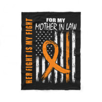Fight Is My Fight Mother In Law Leukemia Awareness Fleece Blanket