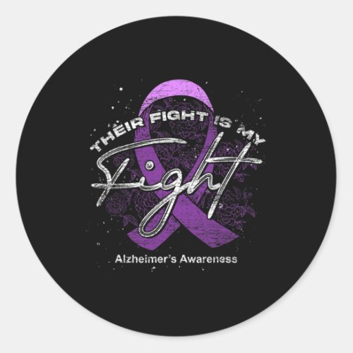 Fight Is My Fight Purple Ribbon Alzheimerheimers A Classic Round Sticker