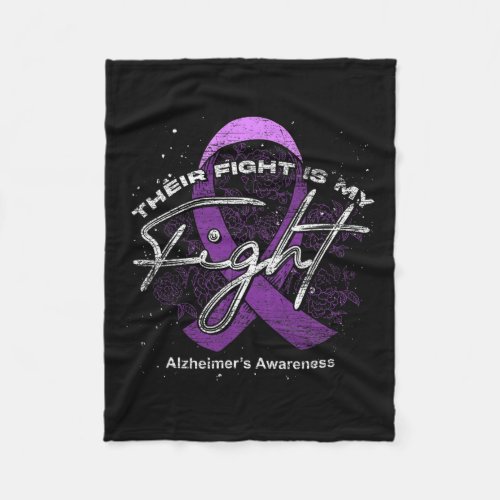 Fight Is My Fight Purple Ribbon Alzheimerheimers A Fleece Blanket