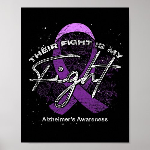 Fight Is My Fight Purple Ribbon Alzheimerheimers A Poster