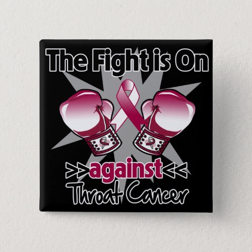 Fight is On Against Throat Cancer Pinback Button