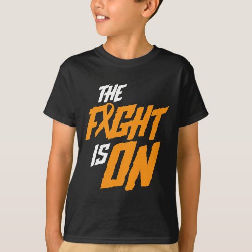 Fight Is On Leukemia Awareness Cancer Survivor Gif T_Shirt