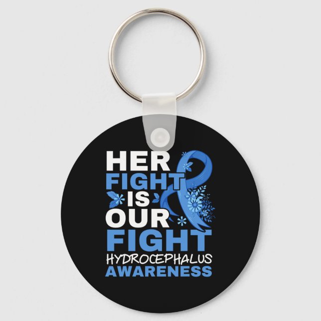 Fight Is Our Fight Brain Tumor Hydrocephalus Aware Keychain (Front)