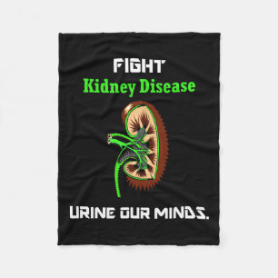 Fight Kidney Disease Awareness Warrior Fun Kidney Fleece Blanket