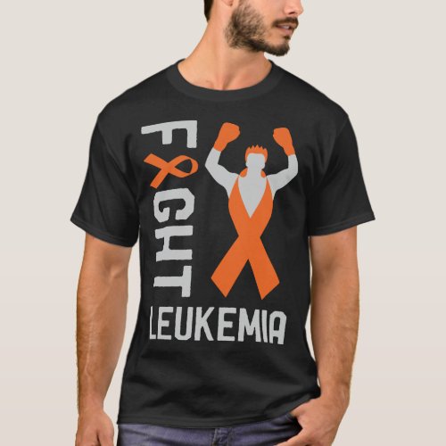 Fight Leukemia Cancer Awareness Day Ribbon Fighter T_Shirt