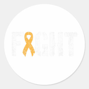 Fight Leukemia Cancer Military Style Awareness Rib Classic Round Sticker