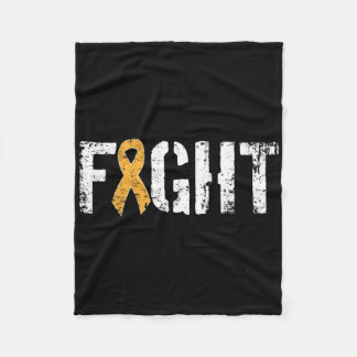 Fight Leukemia Cancer Military Style Awareness Rib Fleece Blanket
