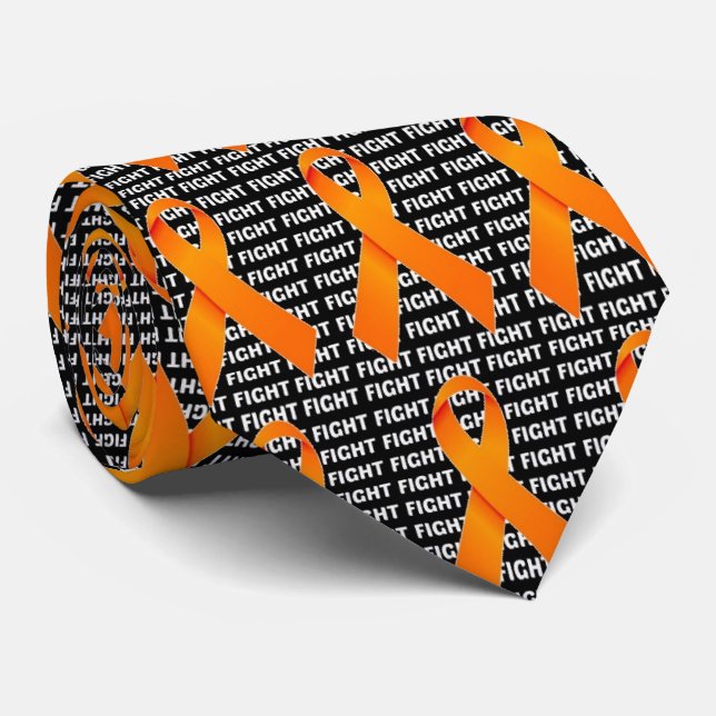 Fight Leukemia Orange Ribbon Tie (Rolled)