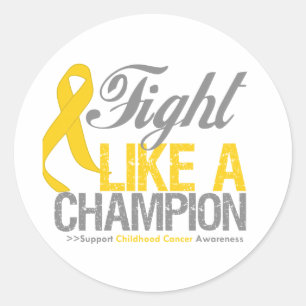 Fight Like a Champion Childhood Cancer Classic Round Sticker