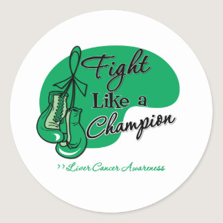 Fight Like a Champion Liver Cancer Classic Round Sticker
