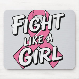 Fight Like a Girl Breast Cancer Awareness Design Mouse Pad