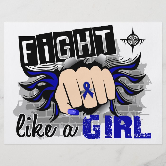 Fight Like A Girl Colon Cancer 27.8 Flyer Design