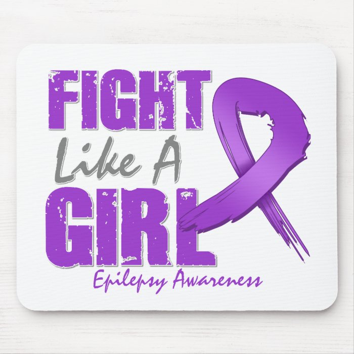 Fight Like A Girl Distressed Epilepsy Mouse Pads