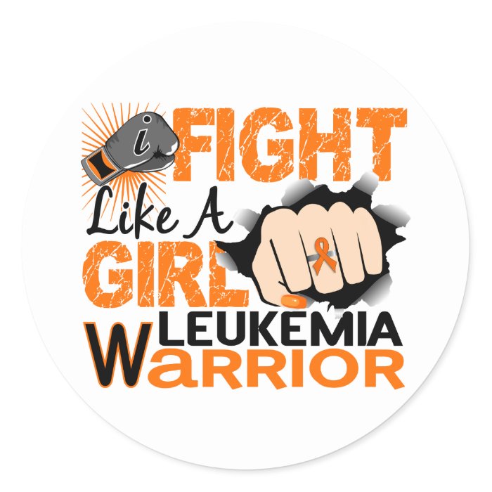 Fight Like A Girl Leukemia 20.2 Round Stickers