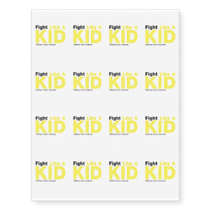 Fight Like A Kid Childhood Cancer Awareness Temporary Tattoos