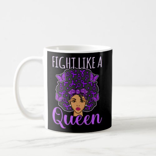 Fight Like A Queen Alzheimers Awareness Purple Gr Coffee Mug
