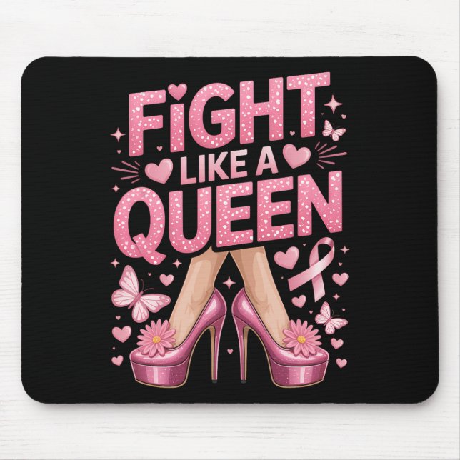 Fight Like A Queen Breast Cancer Awareness High He Mouse Pad (Front)