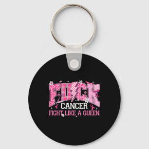 Fight Like A Queen Breast Cancer Awareness Pink Ri Keychain