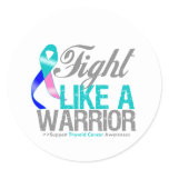 Fight Like a Warrior Thyroid Cancer Classic Round Sticker