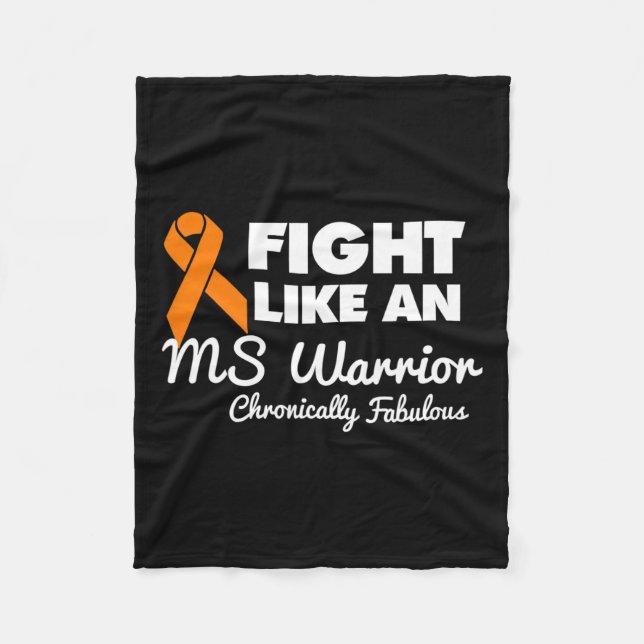 Fight Like An Ms Warrior Awareness Multiple Sclero Fleece Blanket (Front)