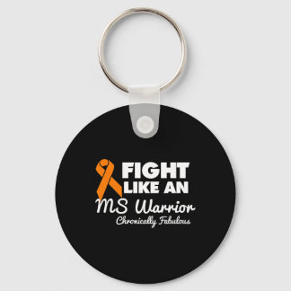 Fight Like An Ms Warrior Awareness Multiple Sclero Keychain
