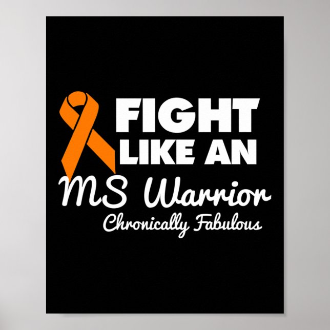 Fight Like An Ms Warrior Awareness Multiple Sclero Poster (Front)
