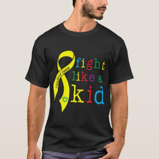 Fight Like Kid Childhood Cancer awareness retro Go T-Shirt