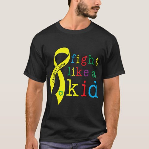 Fight Like Kid Childhood Cancer awareness retro Go T_Shirt