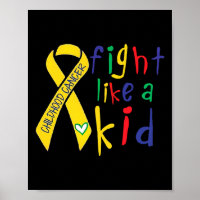 Fight Like Kid Gold Ribbon Childhood Cancer Awaren