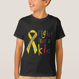 Fight Like Kid Gold Ribbon Childhood Cancer Awaren T-Shirt