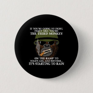 Fight Like The Third Monkey - Funny Boxing And Mma Button