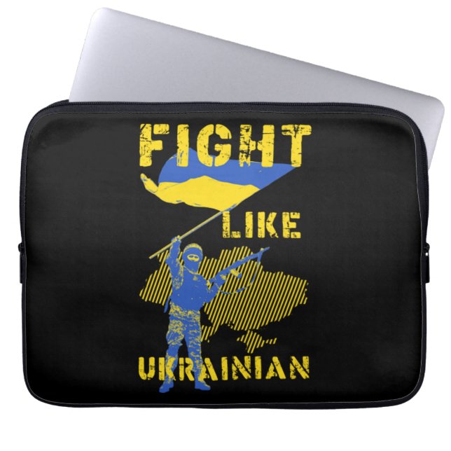 Fight Like Ukrainian Laptop Sleeve (Front)