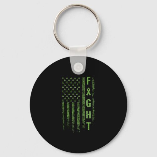 Fight Liver American Flag Cancer Awareness Keychain