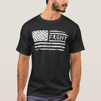 Fight Lung Cancer American Flag Vintage T-Shirt