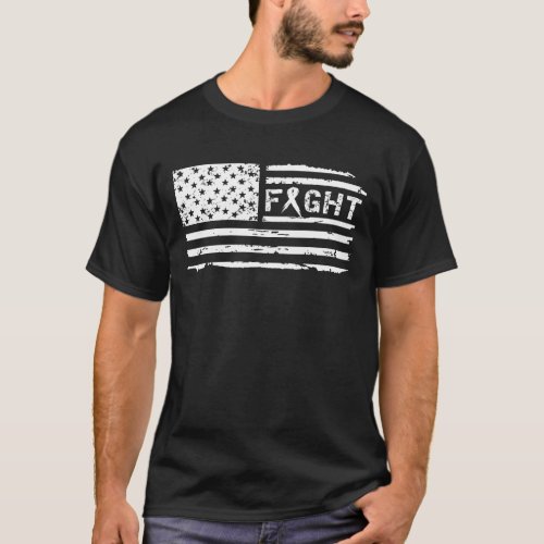 Fight Lung Cancer American Flag Vintage T_Shirt