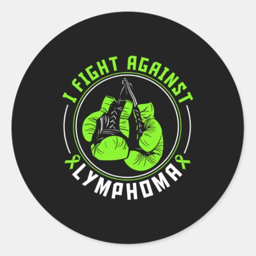 Fight Lymphoma Awareness Support Boxing Gloves  Classic Round Sticker