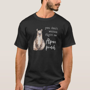 Fight Me Alpaca Punch Llama Love Pun Quote Joke M T-Shirt