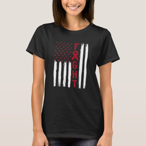 Fight Multiple Myeloma Awareness Vintage Usa Flag T_Shirt