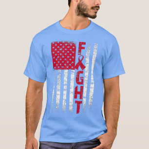 Fight Multiple Myeloma Maroon Ribbon Awareness Sup T-Shirt