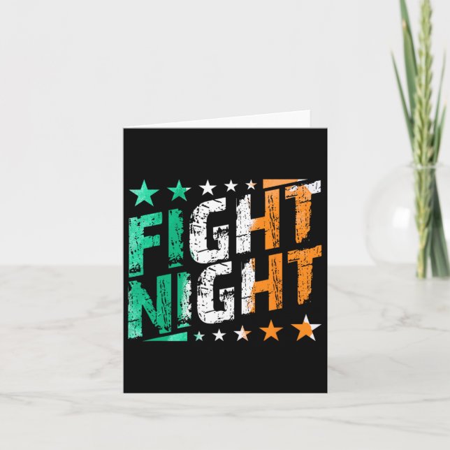 Fight Night Boxing Mma Or Boxing Fan Themed  Card (Front)