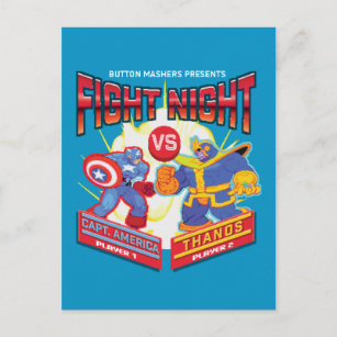 Fight Night Captain America Vs Thanos Game Sprites Postcard