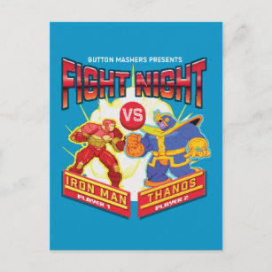 Fight Night Iron Man Vs Thanos Game Sprites Postcard