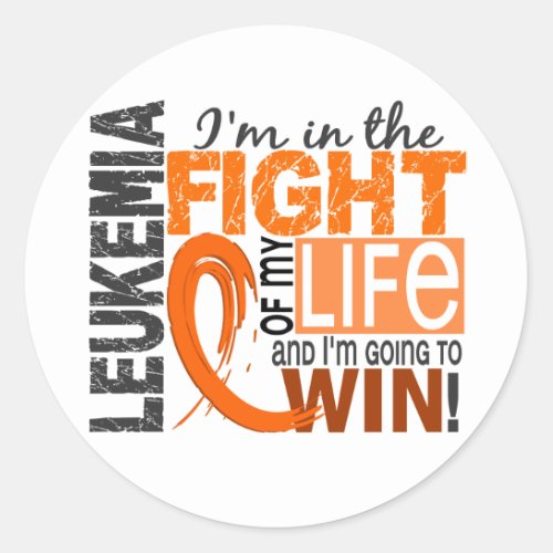 Fight Of My Life Leukemia Classic Round Sticker