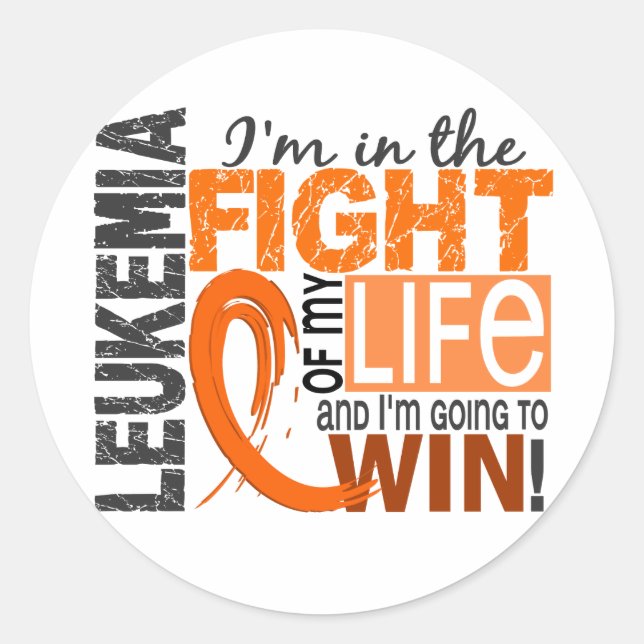 Fight Of My Life Leukemia Classic Round Sticker (Front)
